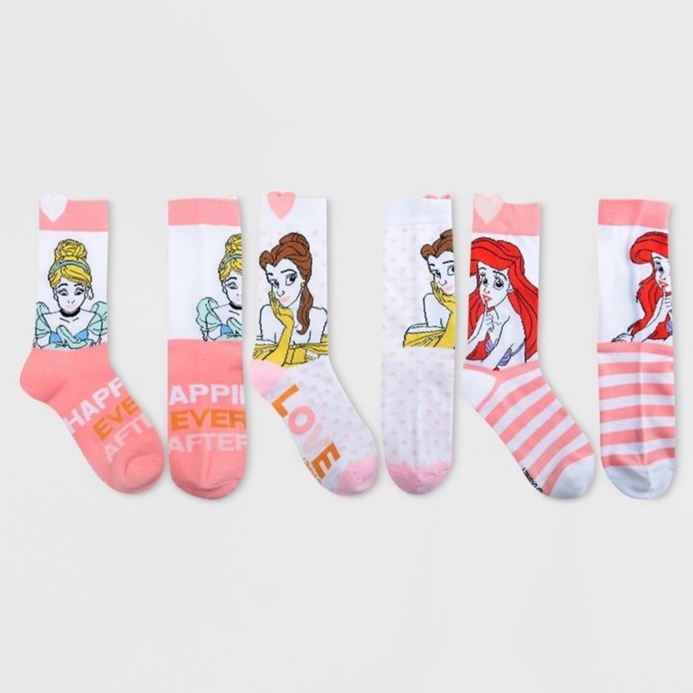 Women’s Disney Princess crew socks box 3pk
